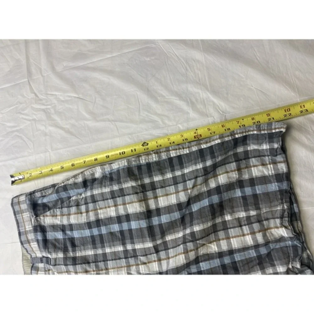 Banana‎ Republic Men's Flat Front 100% Cotton Blue Plaid Shorts 36